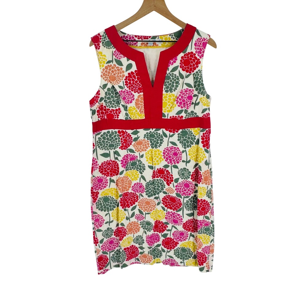 Boden Floral Botanical Shift Dress Size US 14L Mod Retro Garden Party Preppy